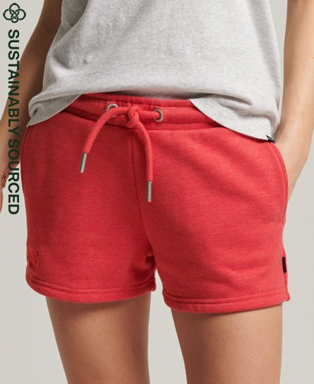 Superdry Women's Organic Cotton Vintage Logo Jersey Shorts Red / Papaya Red Marl - 