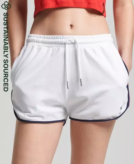 Superdry Women's Organic Cotton Vintage Stripe Racer Shorts White - 