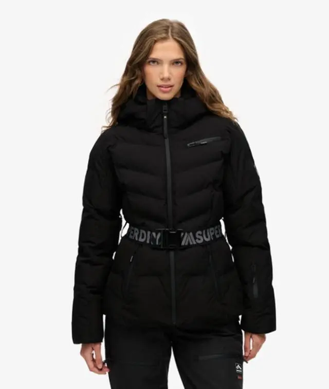 Superdry & Co Women's Luxe Belted Ski Padded Jacket Black - 