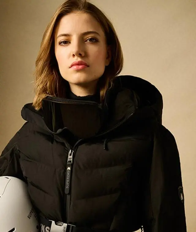 Superdry Women's Luxe Belted Ski Padded Jacket Black - 