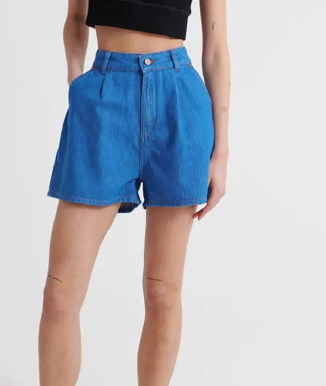 Superdry & Co Women's Denim A Line Shorts Dark Blue / Denim Indigo Rinse - 