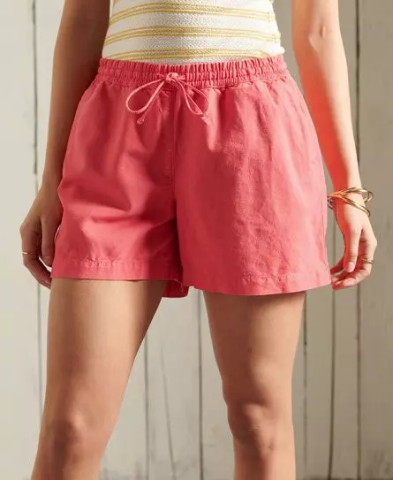 Superdry Women's Linen Sunscorched Shorts Pink / Future Fuchsia - 