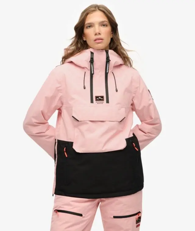 Superdry & Co Women's Freestyle Overhead Ski Jacket Pink / Dull Pink - 