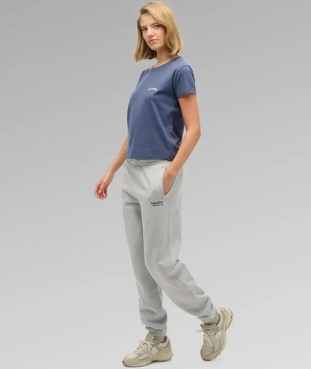 Superdry & Co Women's Essential Logo Cuffed Joggers Grey / Varsity Grey Grindle - 