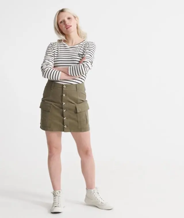 Superdry & Co Women's Alchemy Cargo Mini Skirt Green / Capulet Olive - 