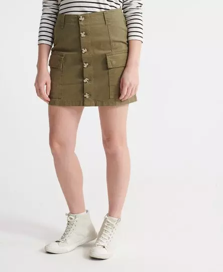 Superdry Women's Alchemy Cargo Mini Skirt Green / Capulet Olive - 