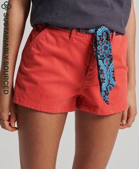 Superdry Women's Organic Cotton Vintage Chino Hot Shorts Red / Soda Pop Red - 
