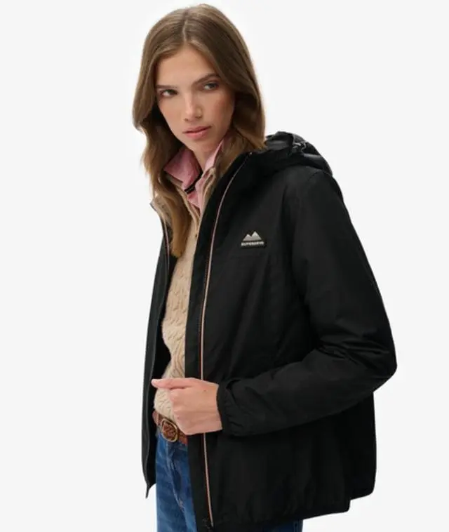 Superdry Women's Essential Tri Windbreaker Jacket Black -