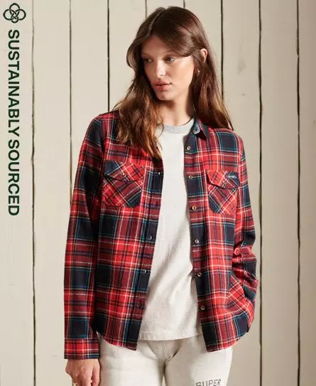 Superdry Women's Organic Cotton Classic Lumberjack Shirt Red / Kilburn Check Red - 