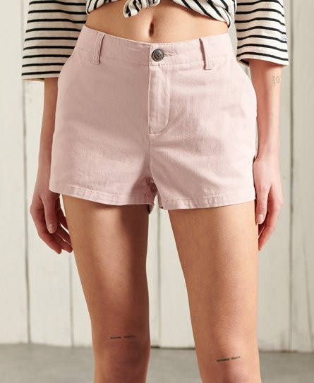 Superdry Women's Chino Hot Shorts Pink / Peach Whip - 