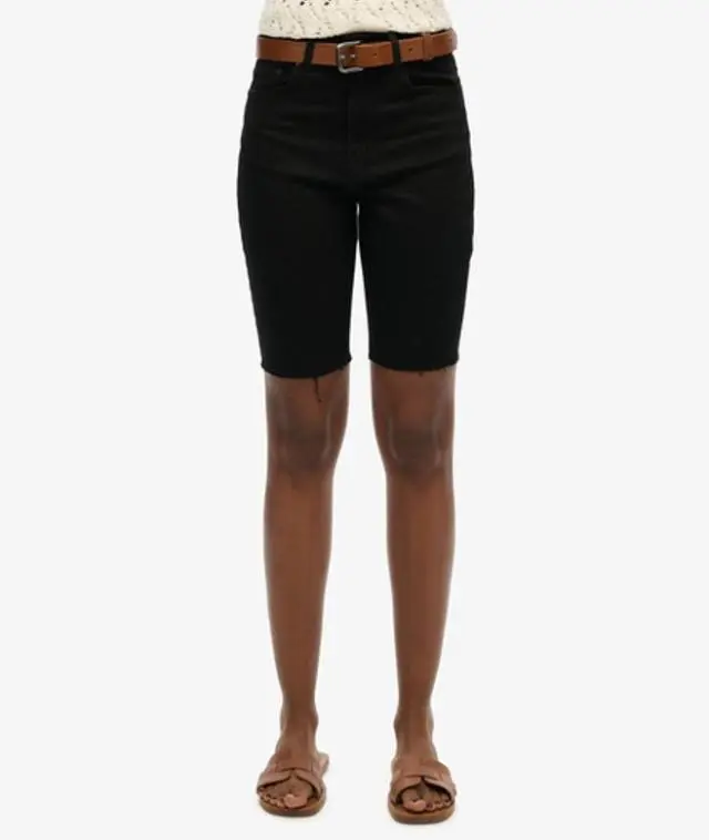 Superdry & Co Women's Kari Long Shorts Black / Denim Black Rinse - 