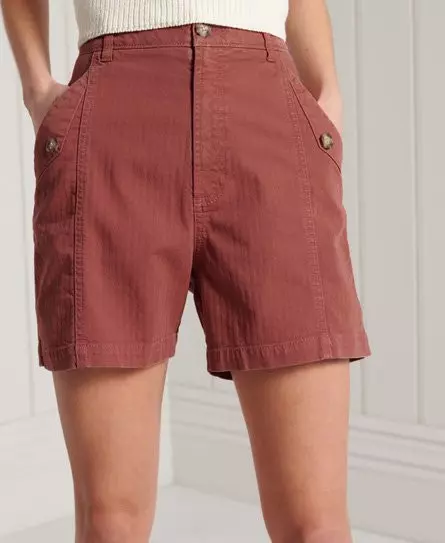 Superdry Women's Utility Shorts Brown / Red Brown - 