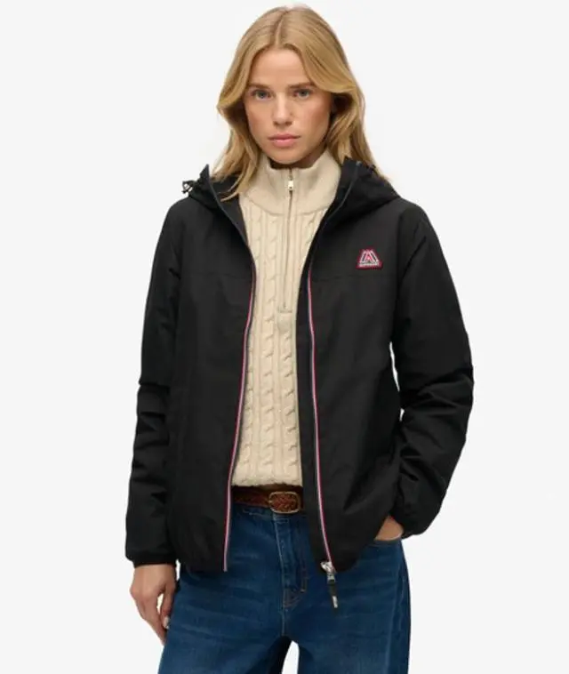 Superdry Women's Essential Tri Windbreaker Jacket Black -