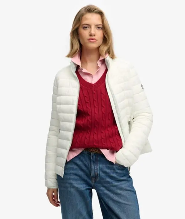 Superdry Women's Fuji Lite Padded Jacket White / Off White -