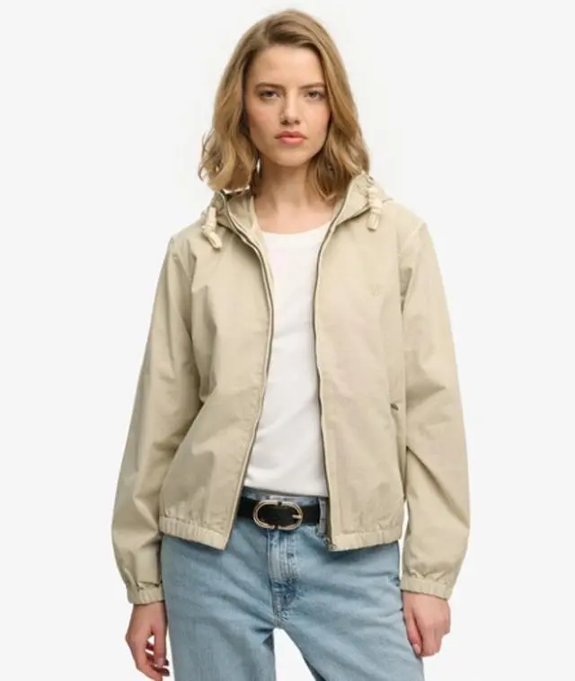 Superdry Women's Hooded Washed Twill Jacket Beige / Peyote Beige -