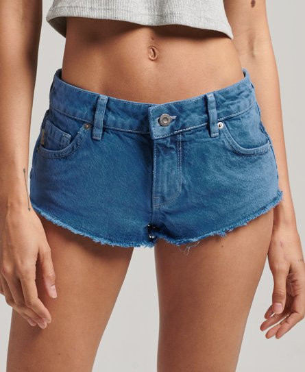 Superdry Women's Womens Blue Washed Hot Shorts, 