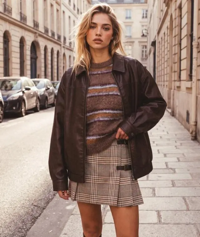 Superdry & Co Women's Collared Oversized Bomber Jacket Brown / Hot Chocolate - 