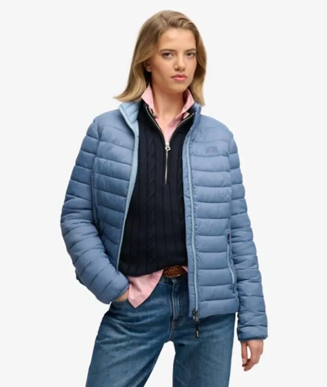 Superdry Women's Fuji Lite Padded Jacket Light Blue / Tidal Blue - 
