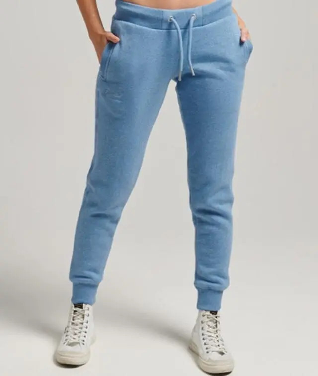 Superdry Women's Organic Cotton Essential Logo Joggers Blue / Blush Blue Marl - 