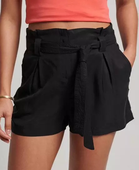 Superdry Women's Vintage Paperbag Shorts Black - 