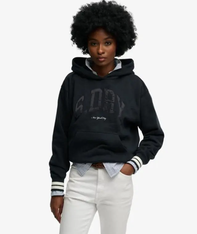 Superdry Women's Country Club Varsity Hoodie Navy / Eclipse Navy -