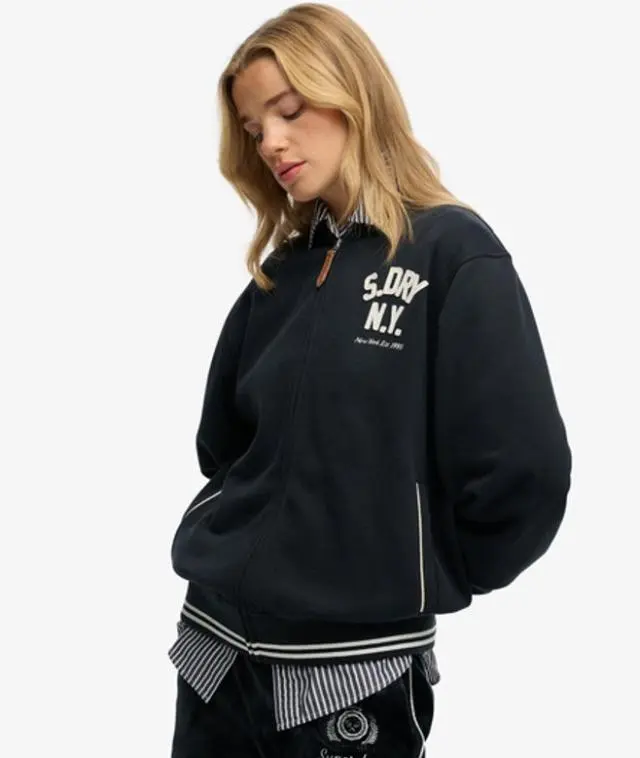 Superdry & Co Women's Country Club Jersey Bomber Navy / Eclipse Navy - 