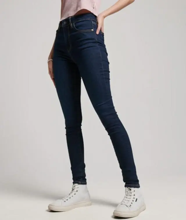 Superdry & Co Women's Organic Cotton High Rise Skinny Denim Jeans Dark Blue / Van Dyke Mid Used - 