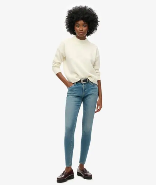 Superdry & Co Women's Organic Cotton Vintage Mid Rise Skinny Jeans Blue / Salem Mid Blue - 