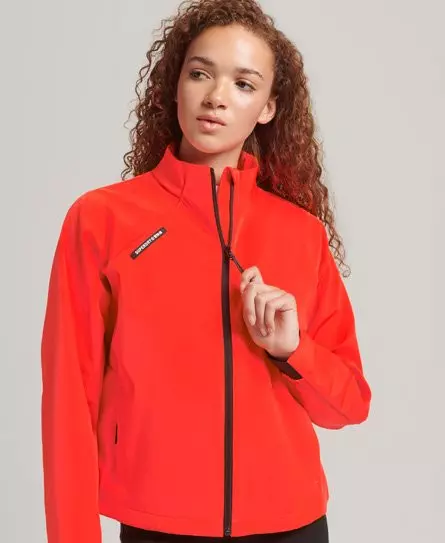 Superdry Women's Tech Softshell Track Jacket Cream / Hyper Fire Coral - 