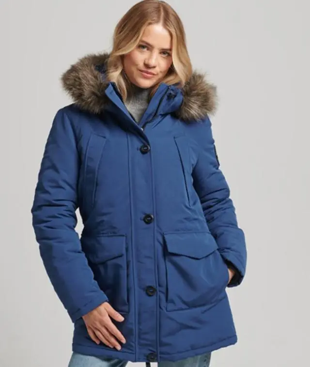 Superdry Women's Everest Parka Coat Navy / Twilight Navy - 