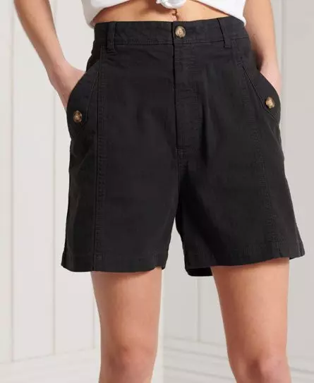Superdry Women's Utility Shorts Black / Washed Black - 