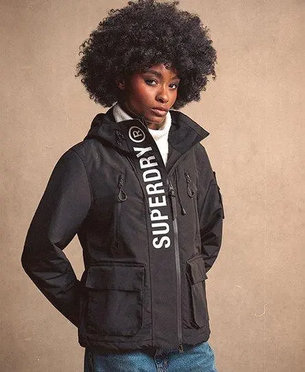 Superdry Women's Hooded Ultimate Sd-windcheater Jacket Black / Jet Black/optic - 