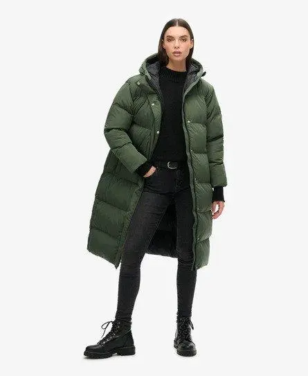 Superdry Women's Puffer Coat, Dark Green, 