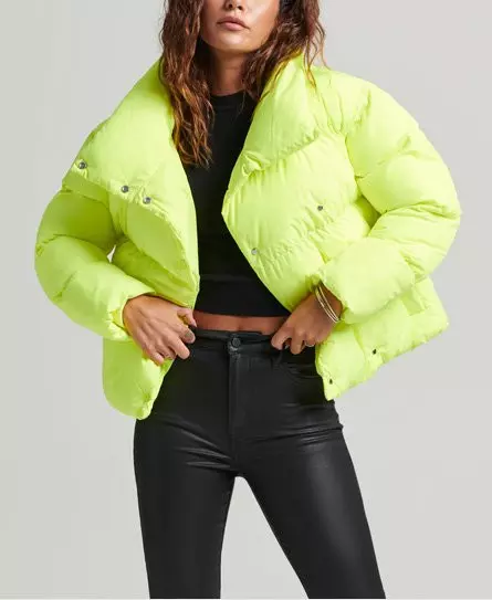 Superdry Women's Short Puffer Coat Green / Cuba Green - 