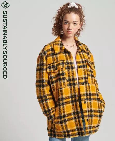 Superdry Women's Overshirt Jacket Yellow / Yellow Check - 