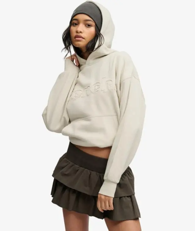 Bench x Superdry & Co Women's Bench Oversized Applique Hoodie Cream / Moonbeam -