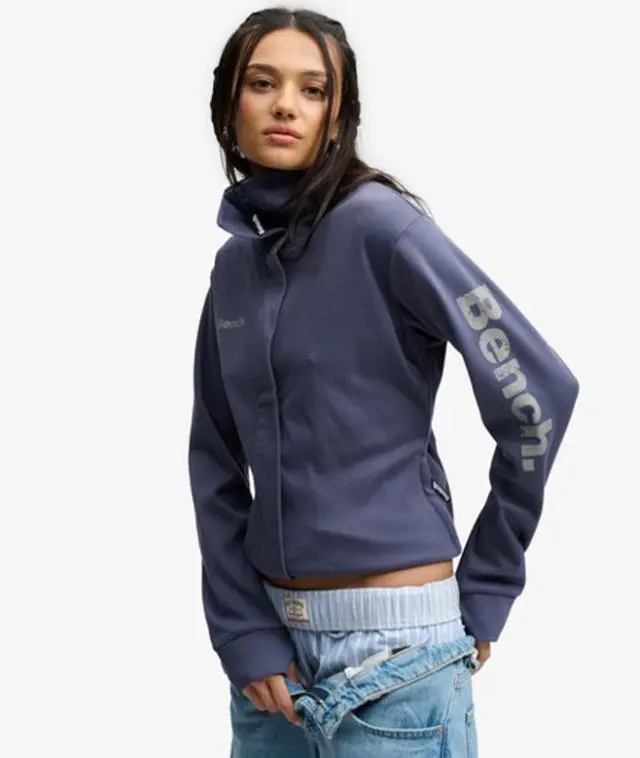 Bench x Superdry & Co Women's Bench Funnel Track Top Navy / Crt Navy/ Moonmist -