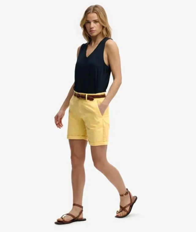 Superdry & Co Women's Chino Shorts Yellow / Golden Haze Yellow - 