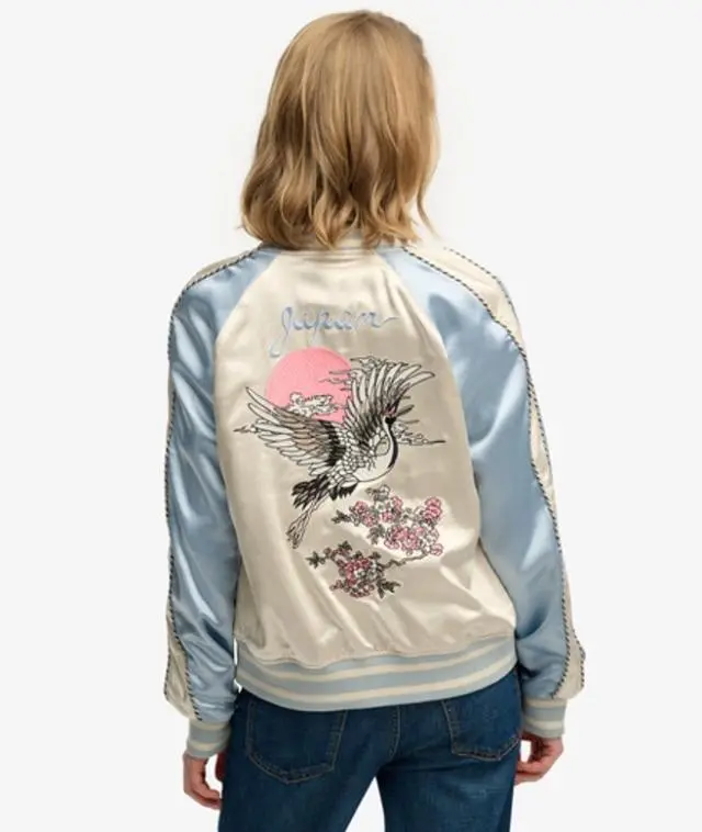 Superdry & Co Women's Suikajan Embroidered Bomber Jacket Blue / Blue Fog - 