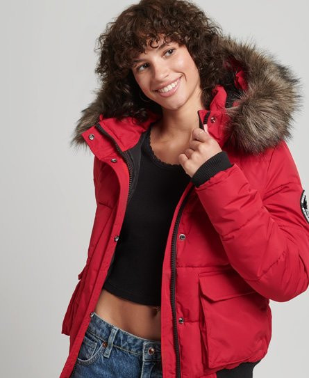 Superdry Women's Everest Ella Bomber Jacket Red / Chilli Pepper - 