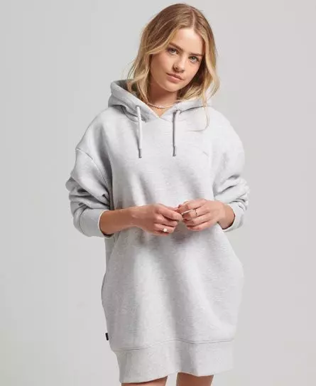 Superdry Women's Organic Cotton Embroidered Logo Sweat Dress Light Grey / Glacier Grey Marl - 