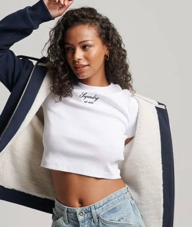 Superdry Women's Essential Borg Lined Zip Hoodie Navy / Eclipse Navy - 