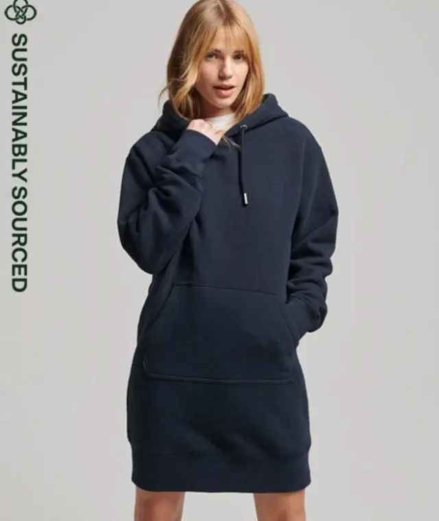Superdry Women's Organic Cotton Vintage Logo Hoodie Dress Navy / Eclipse Navy - 