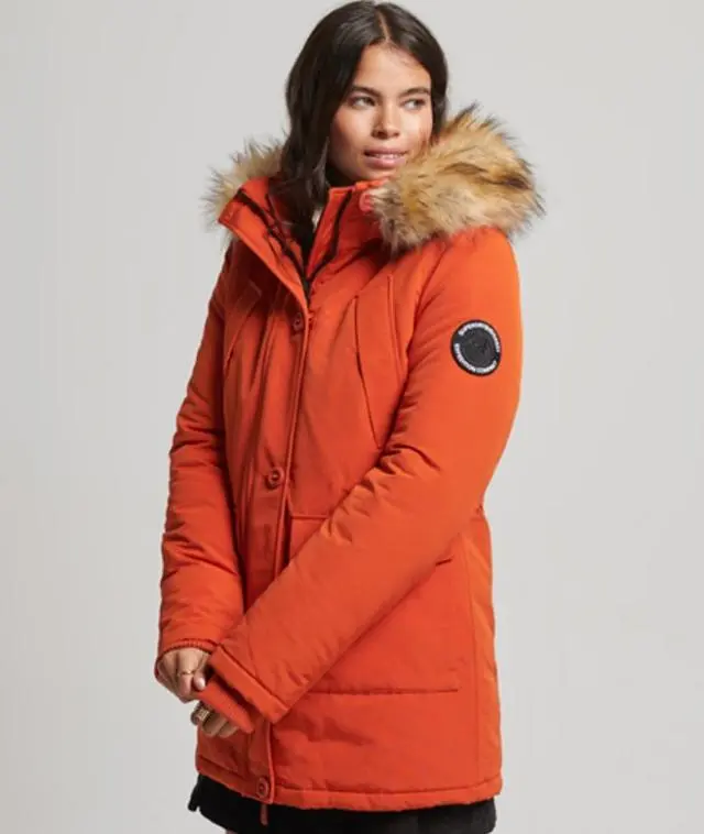 Superdry Women's Everest Parka Coat Orange / Pureed Pumpkin - 