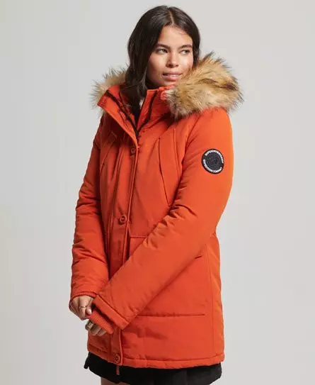 Superdry Women's Everest Parka Coat Orange / Pureed Pumpkin - 