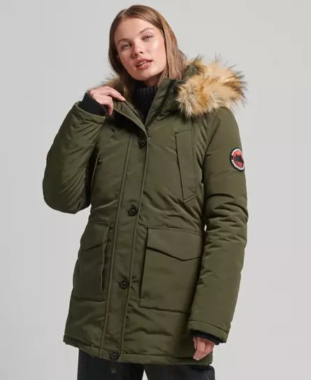 Superdry Women's Everest Parka Coat Green / Surplus Goods Olive - 
