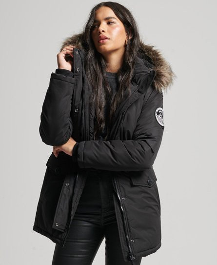 Superdry Women's Ashley Everest Parka Coat Black - 