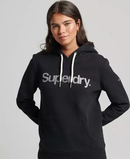 Superdry black hoodie womens online