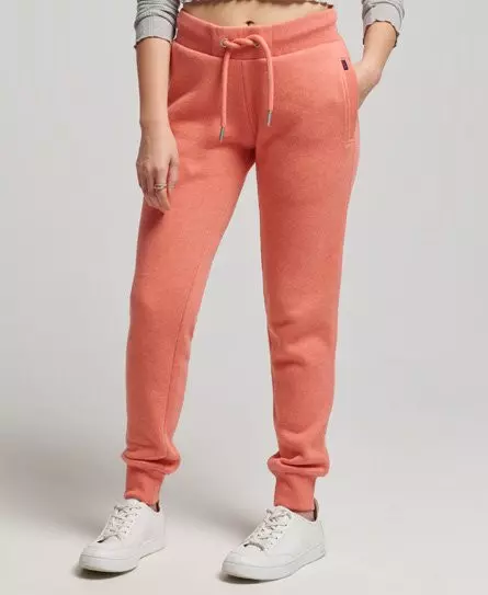 Superdry Women's Organic Cotton Essential Logo Joggers Cream / LA Coral Marl - 