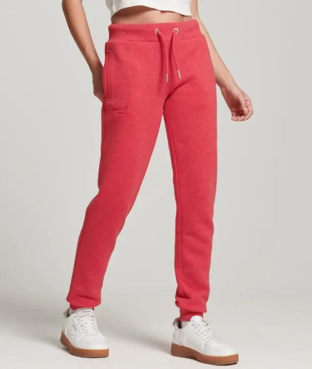 Superdry Women's Organic Cotton Essential Logo Joggers Red / Papaya Marl - 
